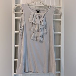 Ann Taylor- super cute grey tunic with silk like appliqué